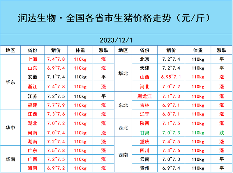 12月1日猪价行情